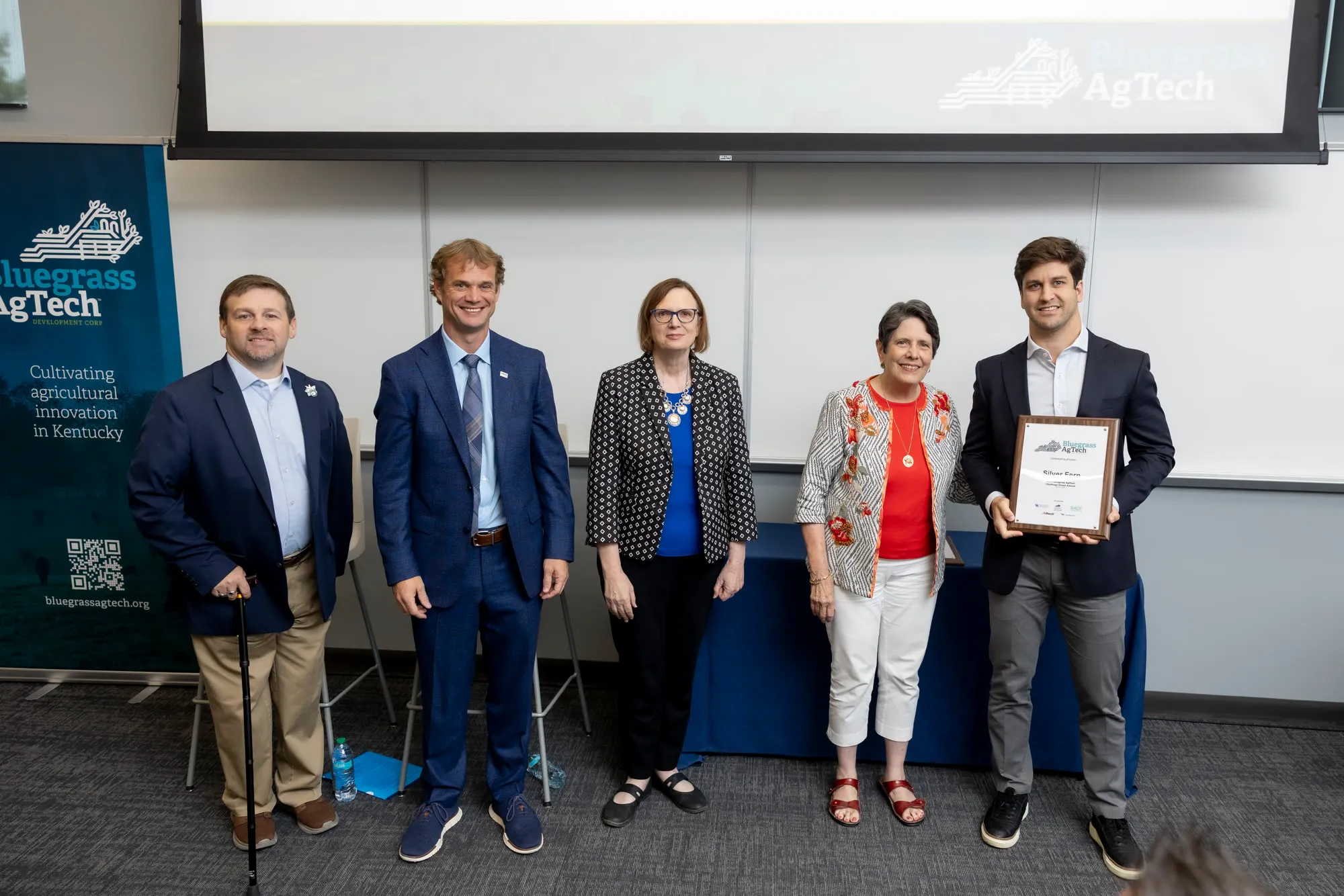 Silver Fern accepts the BADC Challenge Grant at the July 29 ceremony in Lexington.